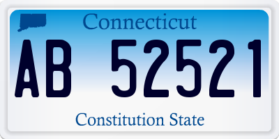 CT license plate AB52521