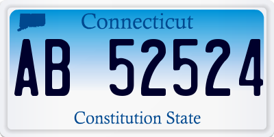 CT license plate AB52524