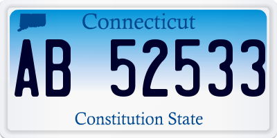 CT license plate AB52533