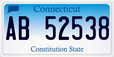 CT license plate AB52538