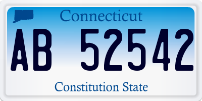 CT license plate AB52542