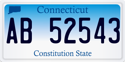 CT license plate AB52543