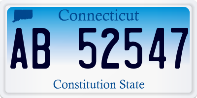 CT license plate AB52547