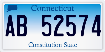 CT license plate AB52574