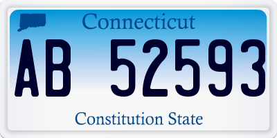 CT license plate AB52593