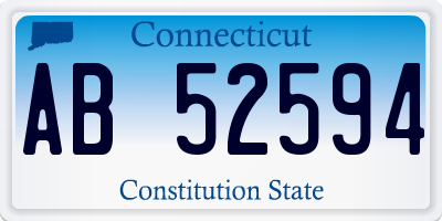 CT license plate AB52594