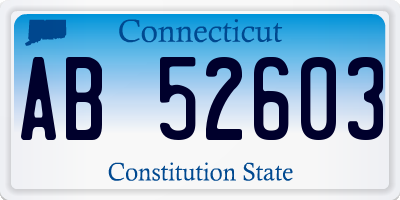 CT license plate AB52603