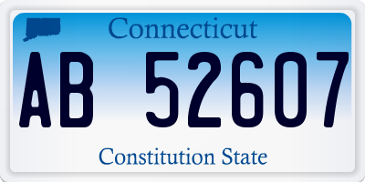 CT license plate AB52607