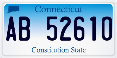 CT license plate AB52610