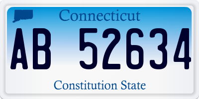 CT license plate AB52634