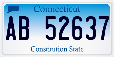 CT license plate AB52637