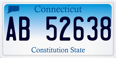 CT license plate AB52638