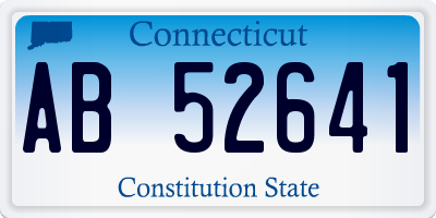 CT license plate AB52641