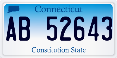 CT license plate AB52643