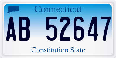 CT license plate AB52647