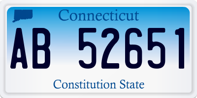 CT license plate AB52651