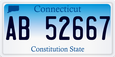 CT license plate AB52667