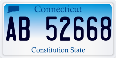 CT license plate AB52668