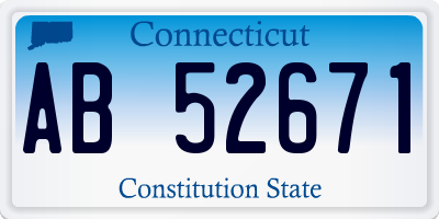 CT license plate AB52671