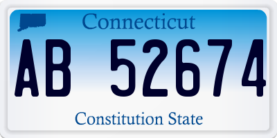 CT license plate AB52674