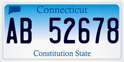 CT license plate AB52678