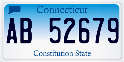 CT license plate AB52679