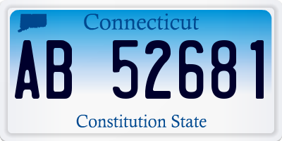 CT license plate AB52681