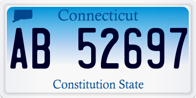 CT license plate AB52697