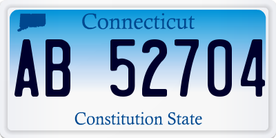 CT license plate AB52704