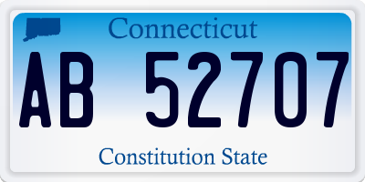 CT license plate AB52707