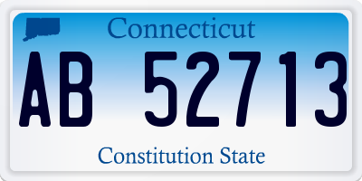 CT license plate AB52713