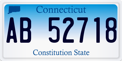 CT license plate AB52718