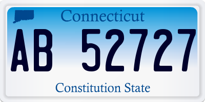 CT license plate AB52727