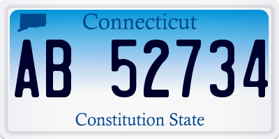 CT license plate AB52734