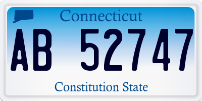 CT license plate AB52747