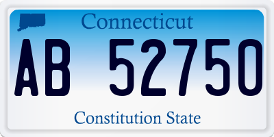 CT license plate AB52750