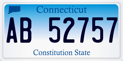 CT license plate AB52757