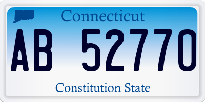 CT license plate AB52770
