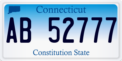 CT license plate AB52777