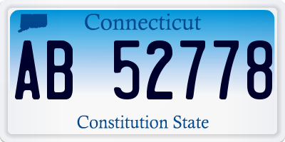 CT license plate AB52778