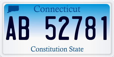 CT license plate AB52781