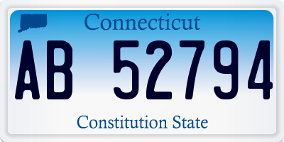 CT license plate AB52794