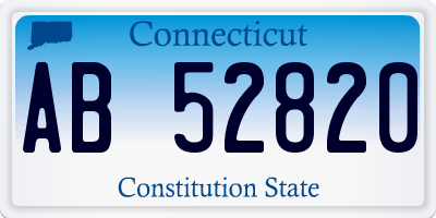 CT license plate AB52820