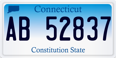 CT license plate AB52837
