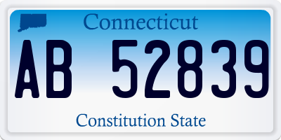 CT license plate AB52839