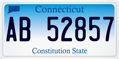 CT license plate AB52857
