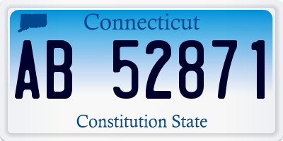 CT license plate AB52871