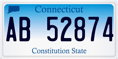 CT license plate AB52874