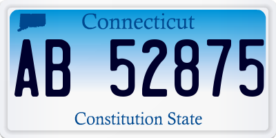 CT license plate AB52875
