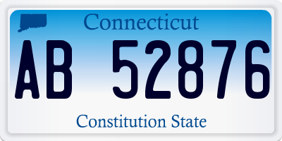 CT license plate AB52876